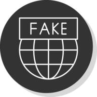 falso Noticias línea gris circulo icono vector