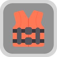 Life Vest Flat Round Corner Icon vector