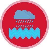 Rain Flat Multi Circle Icon vector