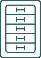 Cabinet Drawer Line Gradient Round Corner Icon vector