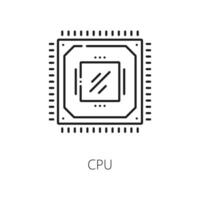Computer hardware, electronics software line icon vector