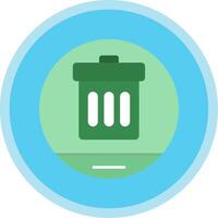 Garbage Flat Multi Circle Icon vector