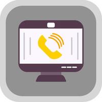Call Flat Round Corner Icon vector
