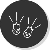 Meteorites Line Grey Circle Icon vector