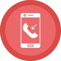 Incoming Call Glyph Multi Circle Icon vector