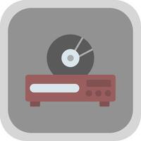 Dvd Player Flat Round Corner Icon vector