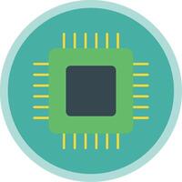 Circuit Board Flat Multi Circle Icon vector