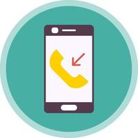 Incoming Call Flat Multi Circle Icon vector