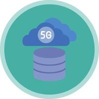 Cloud Database Flat Multi Circle Icon vector