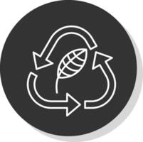 Ecology Line Grey Circle Icon vector