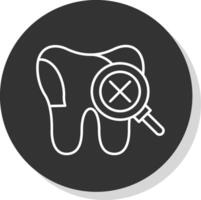 Unhealthy Tooth Line Grey Circle Icon vector