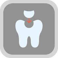Tooth Filling Flat Round Corner Icon vector