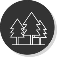 Tree Line Grey Circle Icon vector