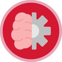 Creative Brain Flat Multi Circle Icon vector