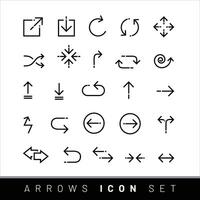 website arrows icon set. Arrow for app logo design. Line with Editable stroke vector