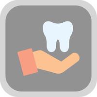 Dental Care Flat Round Corner Icon vector