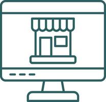Online Shopping Line Gradient Round Corner Icon vector