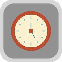 Time Management Flat Round Corner Icon vector