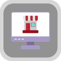 Online Shopping Flat Round Corner Icon vector