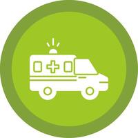 Ambulance Glyph Multi Circle Icon vector