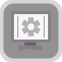 Setting Flat Round Corner Icon vector