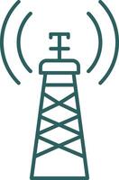 Signal Tower Line Gradient Round Corner Icon vector