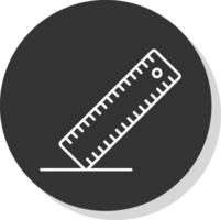 Ruler Line Grey Circle Icon vector