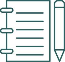 Notebook Line Gradient Round Corner Icon vector