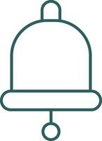 School Bell Line Gradient Round Corner Icon vector