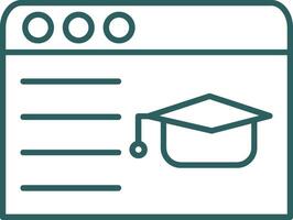 Online Learning Line Gradient Round Corner Icon vector