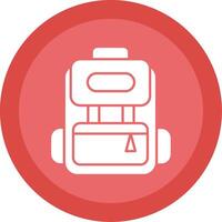 Backpack Glyph Multi Circle Icon vector