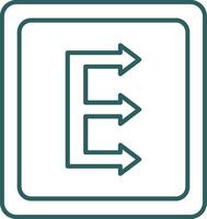 Three Arrows Line Gradient Round Corner Icon vector