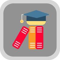 Graduation Hat Flat Round Corner Icon vector