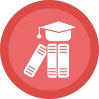 Graduation Hat Glyph Multi Circle Icon vector