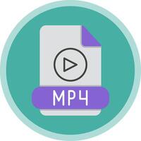 Mp4 Flat Multi Circle Icon vector