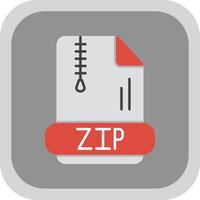 Zip Flat Round Corner Icon vector