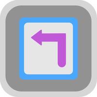 Turn Left Flat Round Corner Icon vector