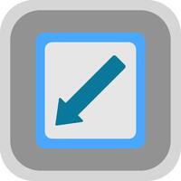 Diagonal Arrow Flat Round Corner Icon vector