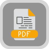 Pdf Flat Round Corner Icon vector