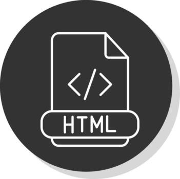 Html Line Grey Circle Icon vector