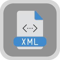 xml plano redondo esquina icono vector