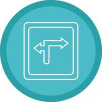 Turn Direction Line Multi Circle Icon vector