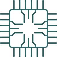Chip Line Gradient Round Corner Icon vector