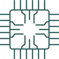 Chip Line Gradient Round Corner Icon vector