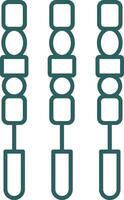 BBQ Stick Line Gradient Round Corner Icon vector