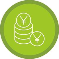 Yen Line Multi Circle Icon vector