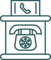 Telephone Booth Line Gradient Round Corner Icon vector