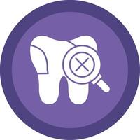 insalubre diente glifo multi circulo icono vector