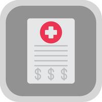 Medical Bill Flat Round Corner Icon vector