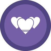 Heart Glyph Multi Circle Icon vector